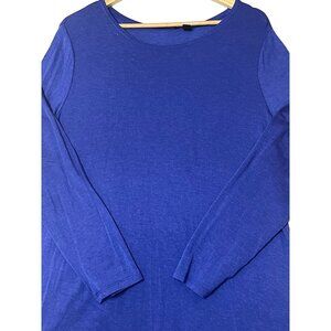 H By Halston Essentials Tunic Top Women's Large Long Sleeve Blue  Rayon & Spande